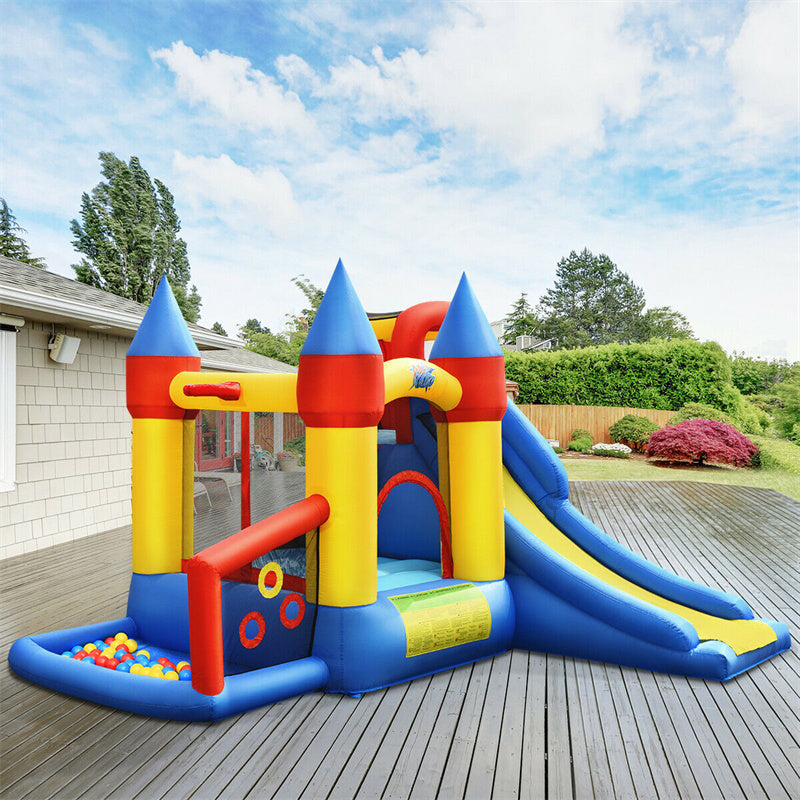 6-in-1 Inflatable Bounce House for Kids 5-12, Bouncy Castle with Slide, 50 Balls & 780W Blower, Indoor/Outdoor Party Fun for Backyard, Park, Birthday