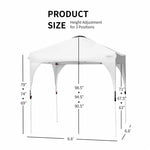 6.6' x 6.6' Outdoor Pop-up Canopy Tent Height Adjustable with Roller Bag