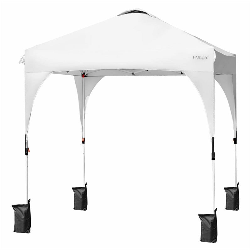 6.6' x 6.6' Outdoor Pop-up Canopy Tent Height Adjustable with Roller Bag