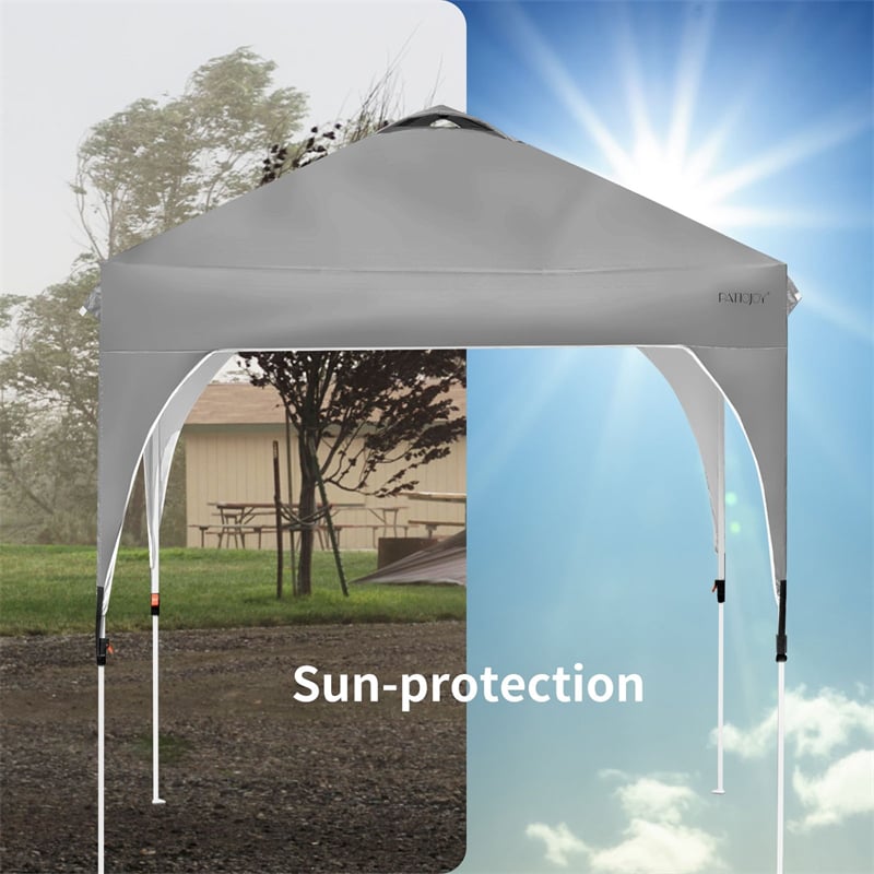 6.6' x 6.6' Outdoor Pop-up Canopy Tent Height Adjustable with Roller Bag