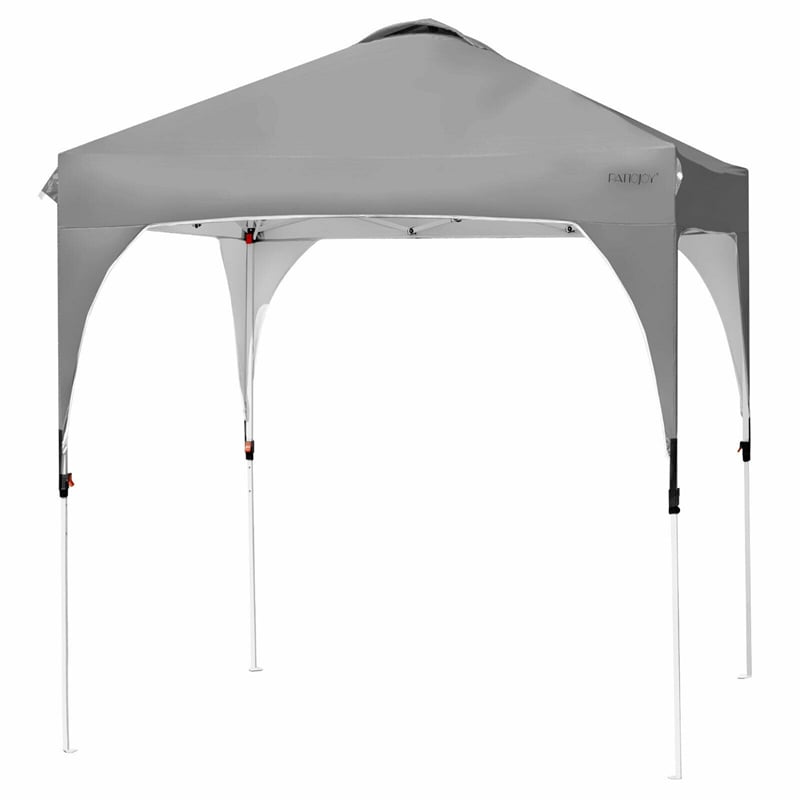 6.6' x 6.6' Outdoor Pop-up Canopy Tent Height Adjustable with Roller Bag