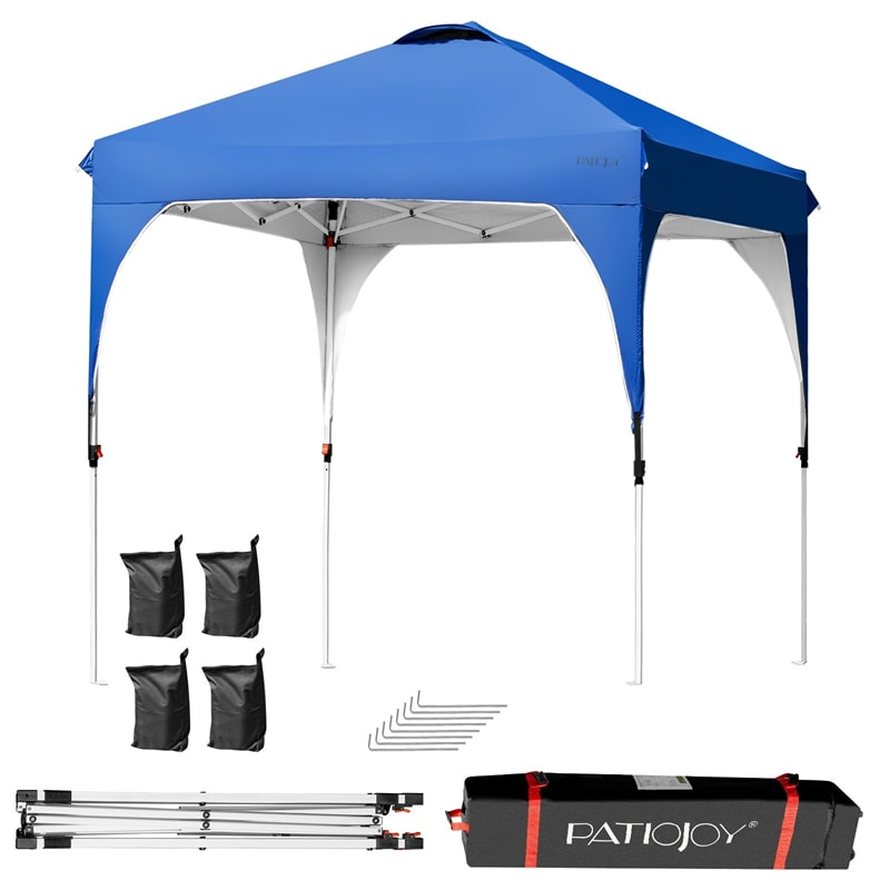 6.6' x 6.6' Outdoor Pop-up Canopy Tent Height Adjustable with Roller Bag