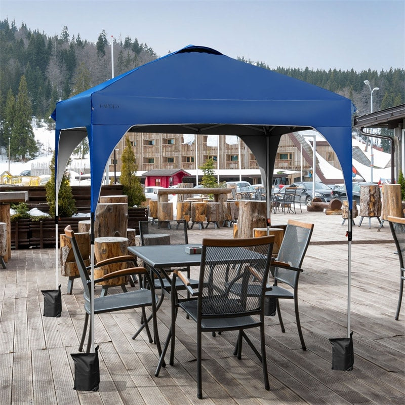 6.6' x 6.6' Outdoor Pop-up Canopy Tent Height Adjustable with Roller Bag