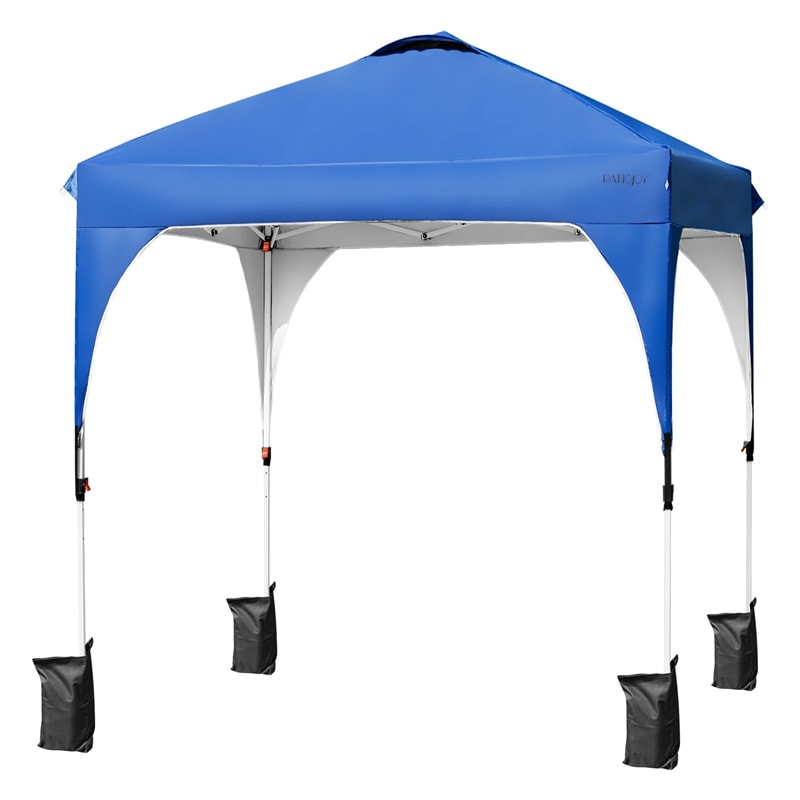 6.6' x 6.6' Outdoor Pop-up Canopy Tent Height Adjustable with Roller Bag