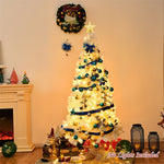 6FT White Christmas Tree Hinged Artificial Xmas Tree Home Holiday Décor with 650 Branches & Metal Stand