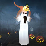 6FT Halloween Ghost Inflatable Blow Up Ghost Decoration with Pumpkin, Air Blower & LED Lights for Home Yard Lawn