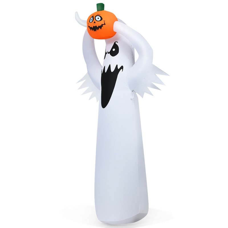 6FT Halloween Ghost Inflatable Blow Up Ghost Decoration with Pumpkin, Air Blower & LED Lights for Home Yard Lawn