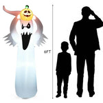 6FT Halloween Ghost Inflatable Blow Up Ghost Decoration with Pumpkin, Air Blower & LED Lights for Home Yard Lawn