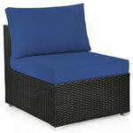 6 Pcs Patio Rattan Conversation Set Wicker Outdoor Sectional Seating Group with Cushions & Coffee Table