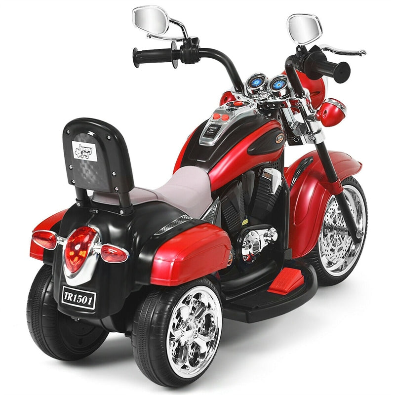 Kids Ride on Chopper Motorcycle 3-Wheel 6V Battery Powered Trike Motorcycle with Headlights, ASTM Certification