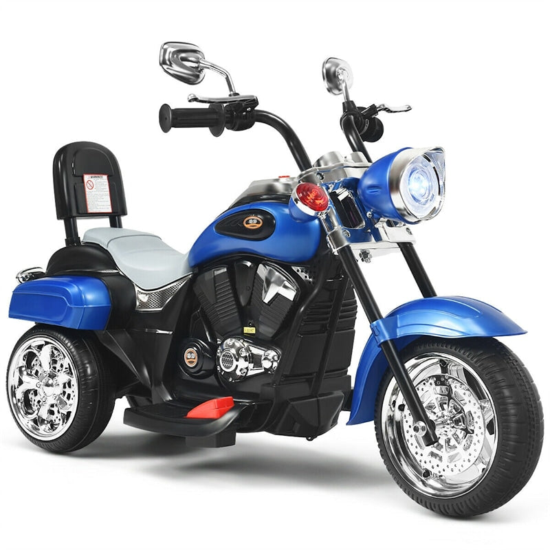 Kids Ride on Chopper Motorcycle, 3-Wheel 6V Battery Powered Trike Motorcycle with Headlights, ASTM Certification