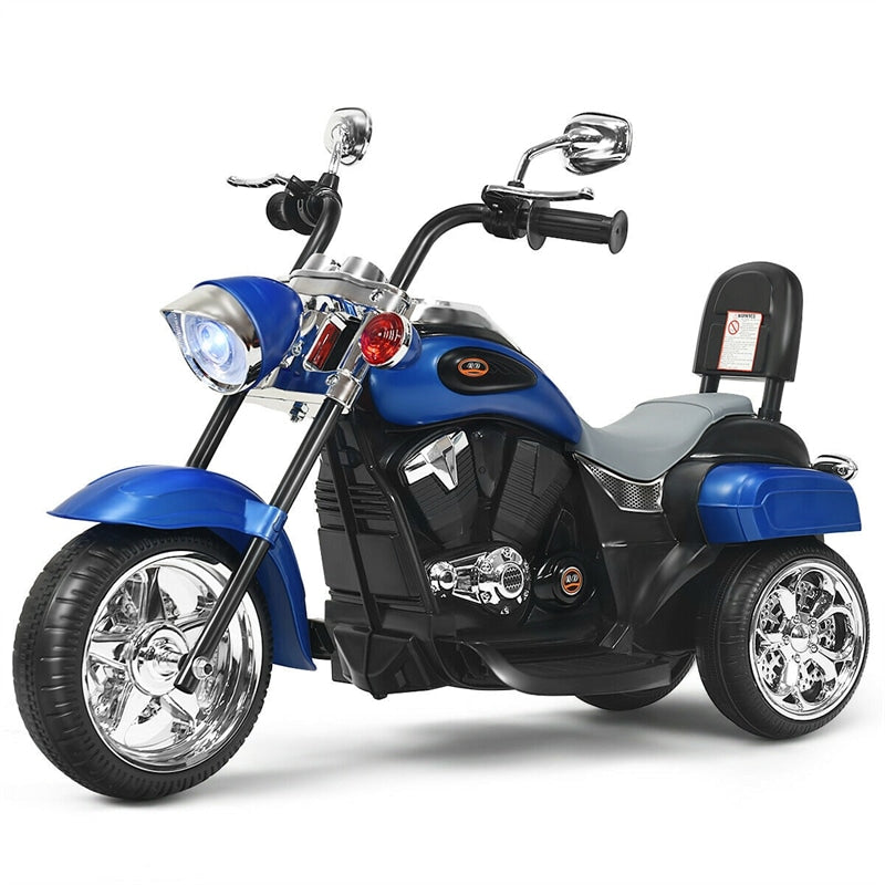 Kids Ride on Chopper Motorcycle, 3-Wheel 6V Battery Powered Trike Motorcycle with Headlights, ASTM Certification