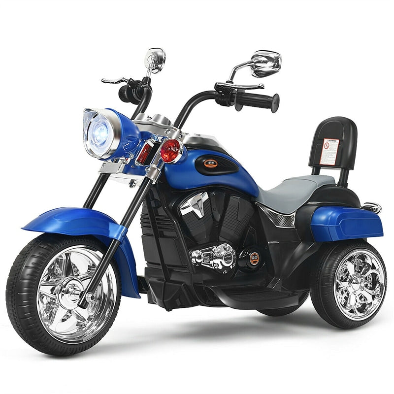 Kids Ride on Chopper Motorcycle, 3-Wheel 6V Battery Powered Trike Motorcycle with Headlights, ASTM Certification