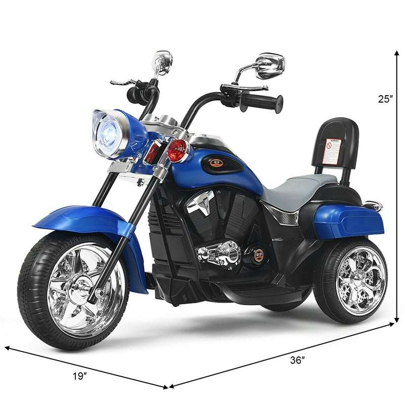 Kids Ride on Chopper Motorcycle, 3-Wheel 6V Battery Powered Trike Motorcycle with Headlights, ASTM Certification