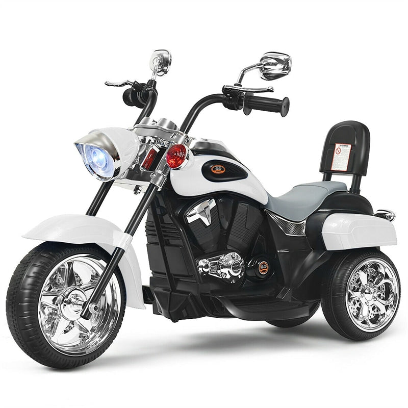 Kids Ride on Chopper Motorcycle 3-Wheel 6V Battery Powered Trike Motorcycle with Headlights, ASTM Certification