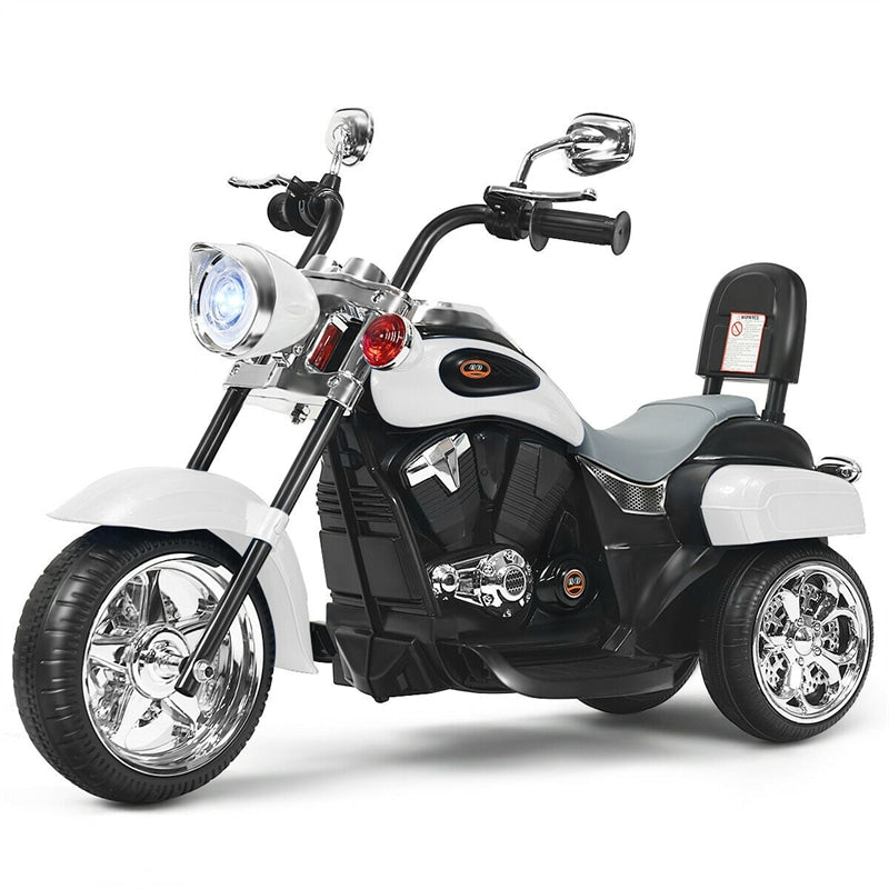 Kids Ride on Chopper Motorcycle, 3-Wheel 6V Battery Powered Trike Motorcycle with Headlights, ASTM Certification