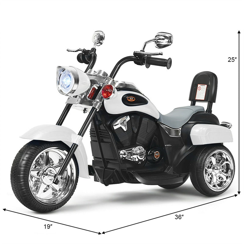 Kids Ride on Chopper Motorcycle, 3-Wheel 6V Battery Powered Trike Motorcycle with Headlights, ASTM Certification