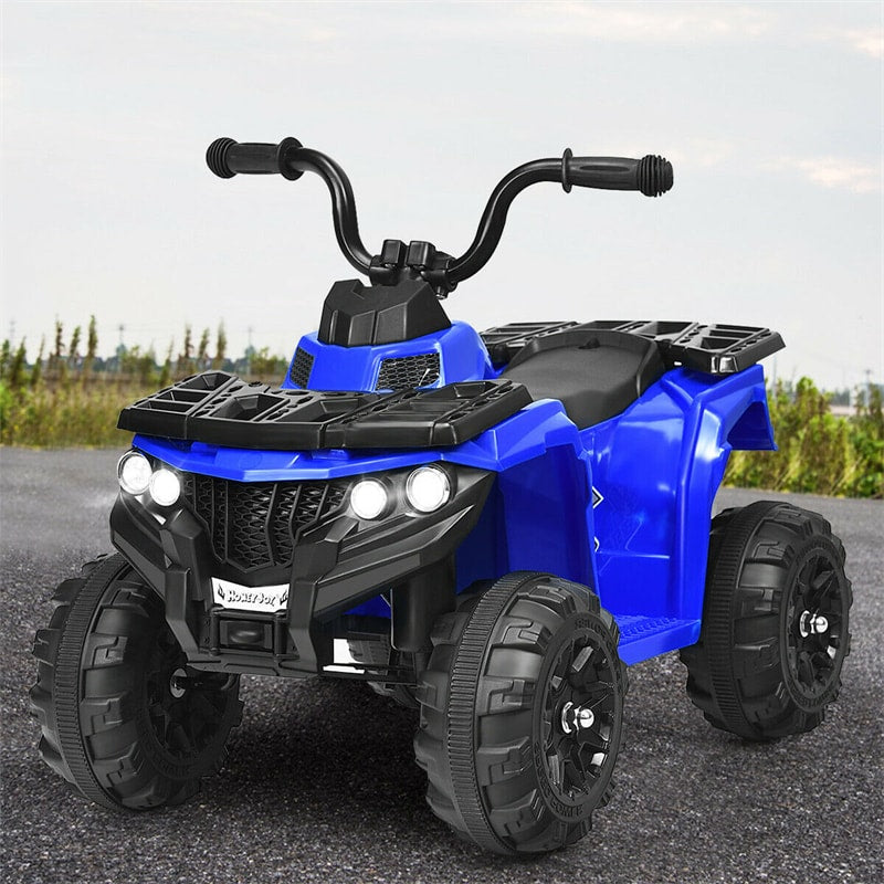 Kids Electric Ride-on ATV 6V Battery Powered 4 Wheeler Quad Car Toy with LED Headlights, Music & MP3 Player