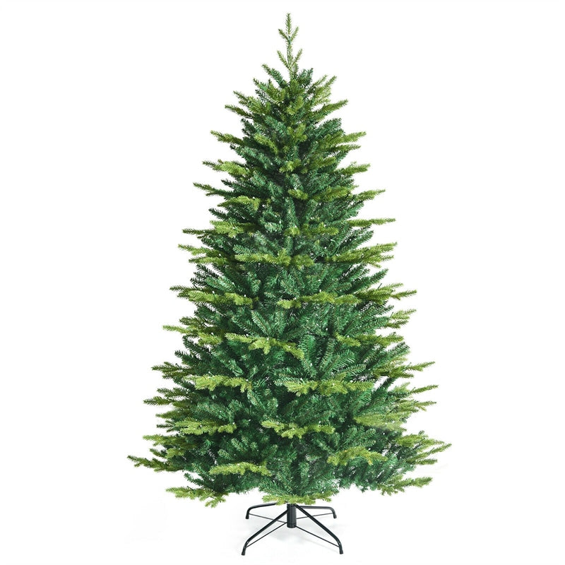 6ft Pre-lit Artificial Christmas Tree Hinged Xmas Tree with 420 APP Controlled Color Changing LED Lights & Folding Metal Stand