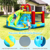 6 in 1 Inflatable Water Slide Bounce House Splash Pool Climbing Wall Basketball Hoop with 480W Blower