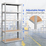 5-Tier Steel Freestanding Shelving Unit 72 Inch Adjustable Garage Storage Rack Open Display Shelf Unit