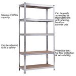 5-Tier Steel Freestanding Shelving Unit 72 Inch Adjustable Garage Storage Rack Open Display Shelf Unit