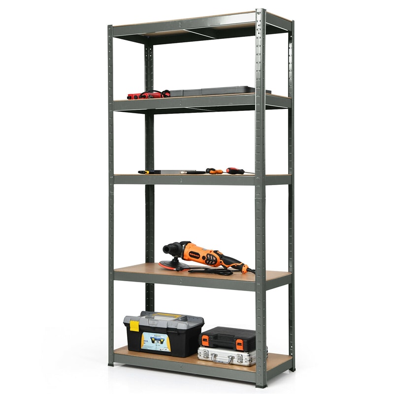 5-Tier Steel Freestanding Shelving Unit 72 Inch Adjustable Garage Storage Rack Open Display Shelf Unit