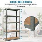 5-Tier Steel Freestanding Shelving Unit 72 Inch Adjustable Garage Storage Rack Open Display Shelf Unit