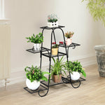 7 Tier Outdoor Metal Plant Stand Multilayer Flower Pots Holder