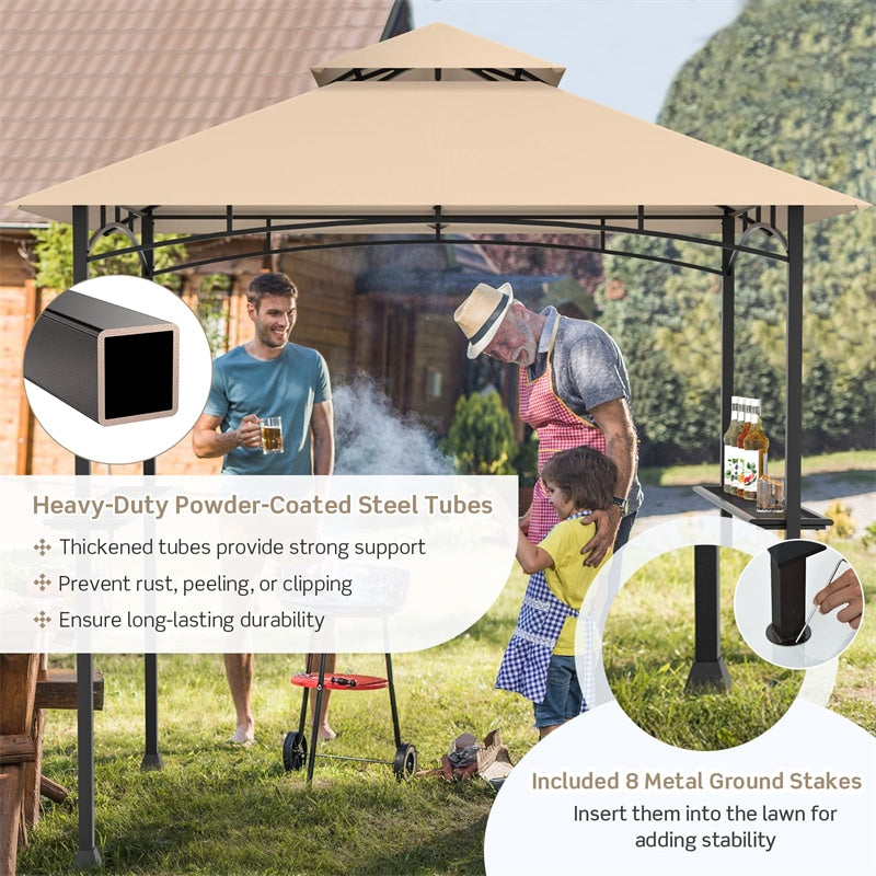 8 x 5 Feet Outdoor Barbecue Grill Gazebo Canopy Tent BBQ Shelter Wine Costway