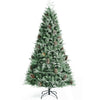 8ft Snow Flocked Christmas Tree Hinged Artificial Xmas Tree with 1651 Branch Tips