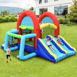 Inflatable Bounce House 8-in-1 Canopy Theme Kids Blow Up Jump Castle with Dual Slides, 480W Blower & Ball Pit for Indoor Outdoor Family Party Gift