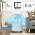 6500 BTU Portable Air Conditioner 9000 BTU ASHRAE 3-in-1 Air Cooler with Dehumidifier & Fan, Remote Control, Window Kit, Cools 350 Sq.Ft.