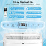 9000 BTU Portable Air Conditioner 3-in-1 Air Cooler Fan Dehumidifier with Remote