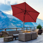 9FT Patio Umbrella Auto Tilt Market Umbrella with Crank & 8 Sturdy Steel Ribs, Outdoor Table Umbrella for Garden Yard Beach Deck