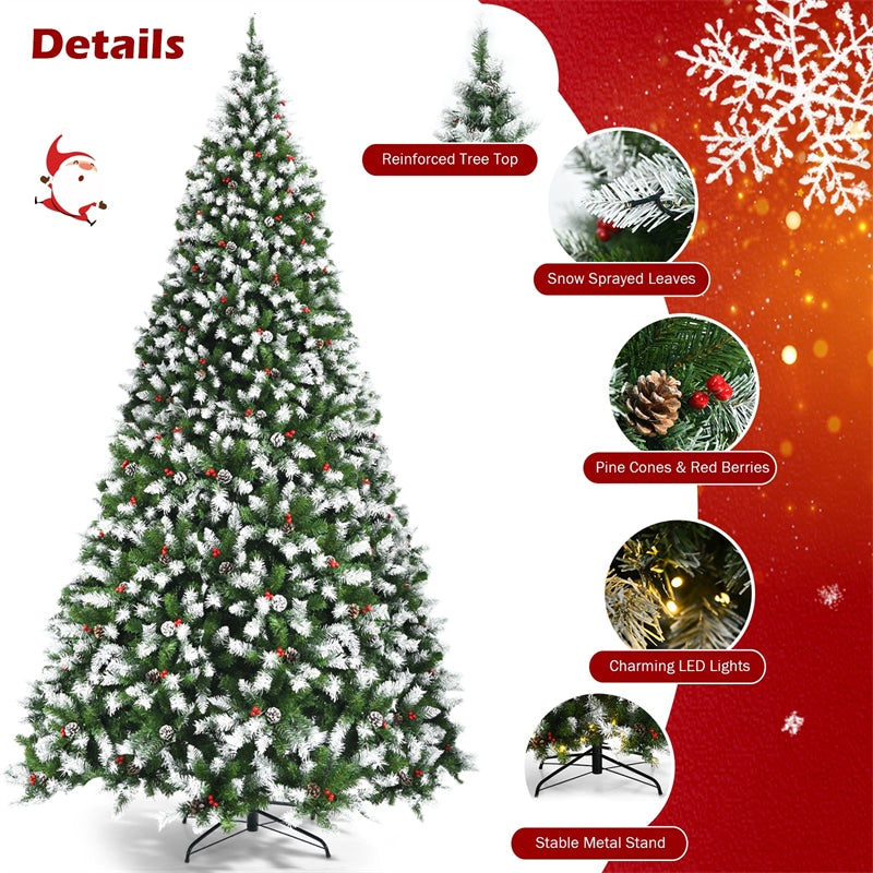 9Ft Artificial Christmas Tree Xmas Pine Holiday Metal Stand - Seasonal decor