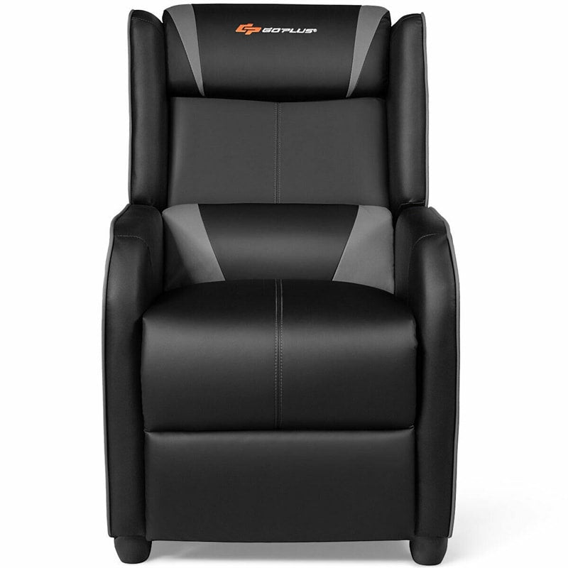 Massage Gaming Recliner Adjustable Gaming Chair Racing Style PU Leather Single Recliner Sofa with Massage Function & Footrest