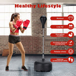 Adjustable Height Freestanding Punching Bag with Stand and Boxing Gloves for Adults Kids