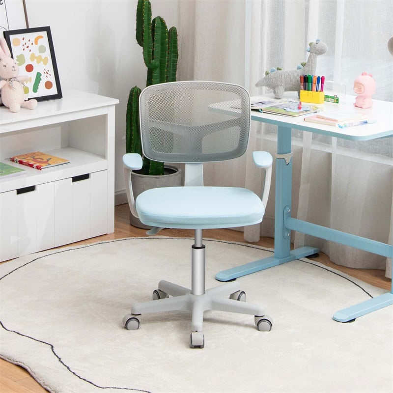 Adjustable Kids Desk Chair Children Swivel Study Computer Chair with Lumbar Support & Universal Casters