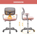 Adjustable Kids Desk Chair Children Swivel Study Computer Chair with Lumbar Support & Universal Casters