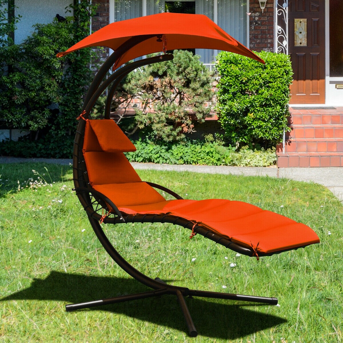 Hanging Chaise Lounge Hammock Outdoor Lounge Chair Swing Chair with Pillow