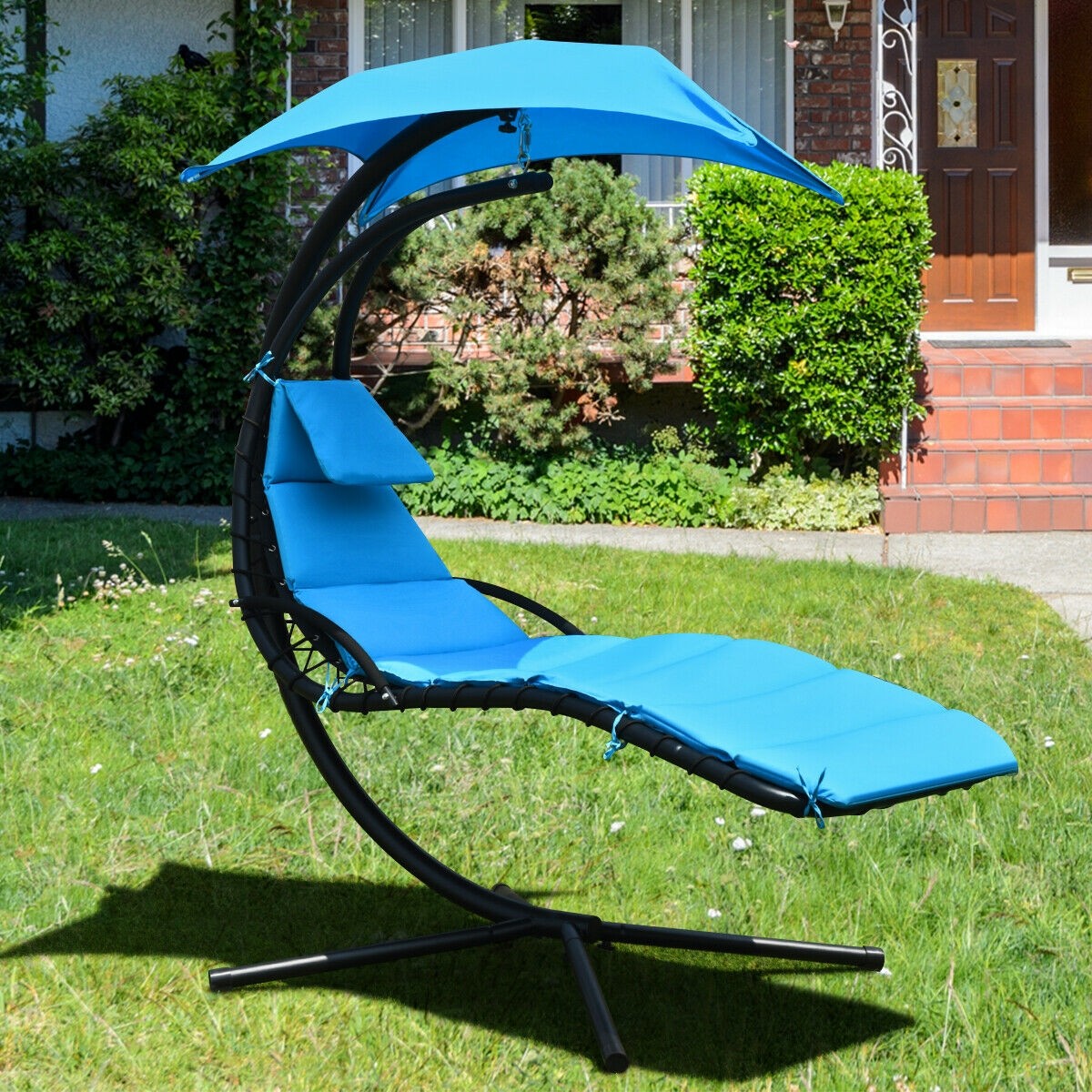 Hanging Chaise Lounge Hammock Outdoor Lounge Chair Swing Chair with Pillow