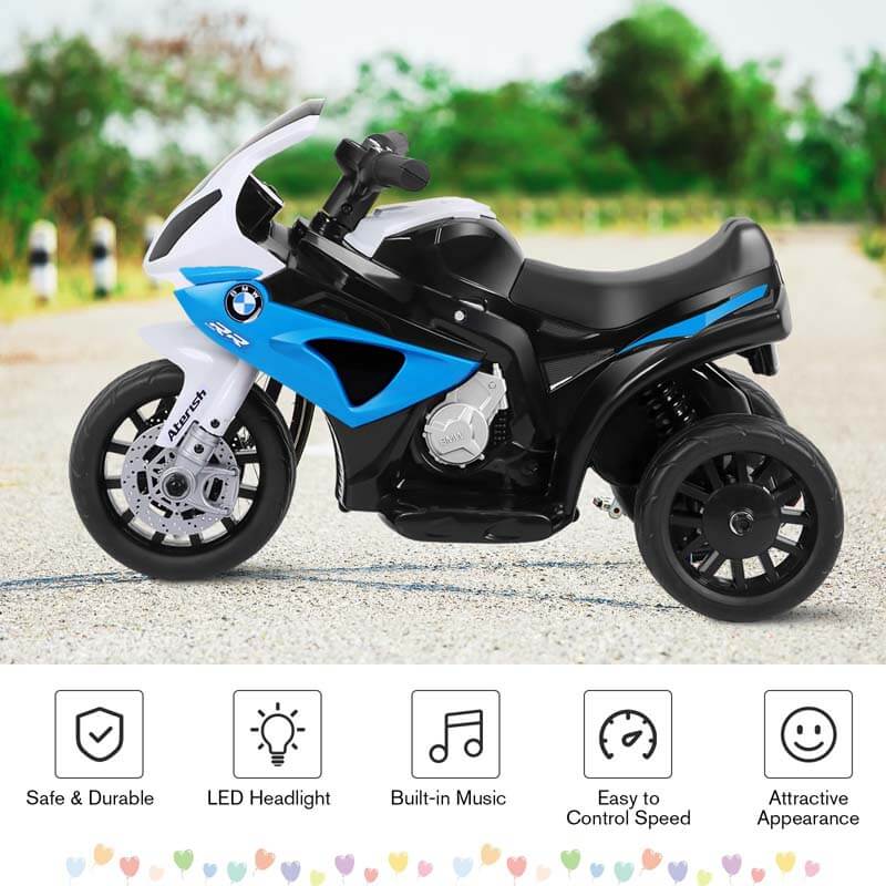 6V Kids 3 Wheels Riding BMW Licensed Electric Motorcycle Red