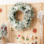 24 Inch Pre-Lit Artificial Christmas Wreath with 50 LED Lights