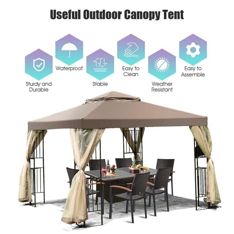 10' x 10' Patio Screw-free Structure Gazebo Canopy Tent - Bestoutdor