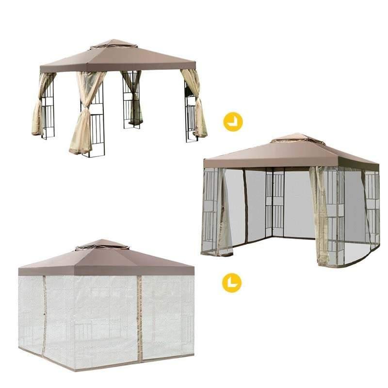 10' x 10' Patio Screw-free Structure Gazebo Canopy Tent - Bestoutdor