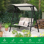 2 Person Patio Swing with Adjustable Canopy - Bestoutdor