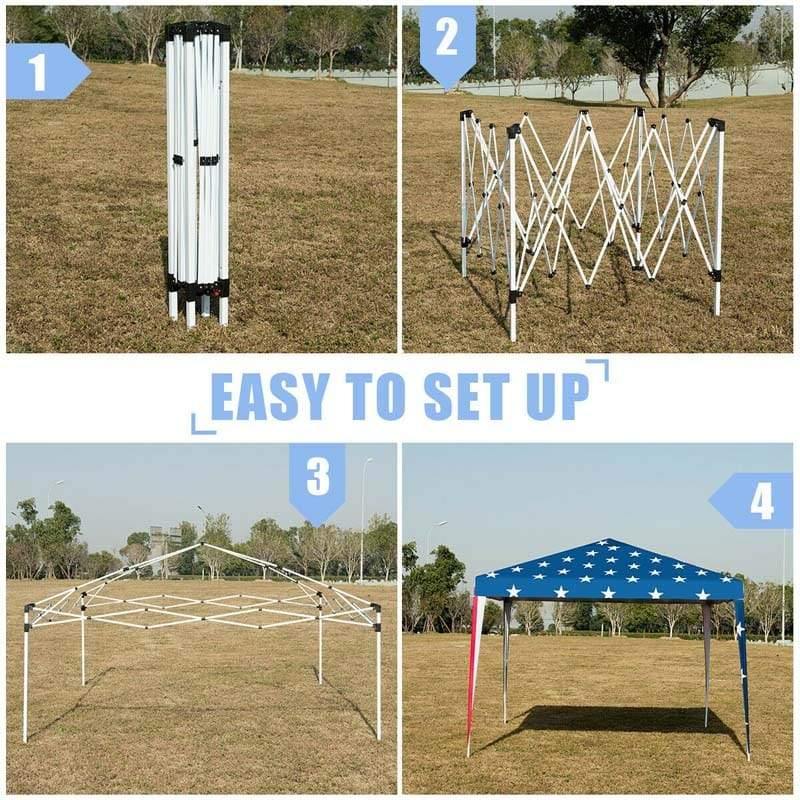 10’ x 10’ Pop-up Canopy Tent Flag Style - Bestoutdor