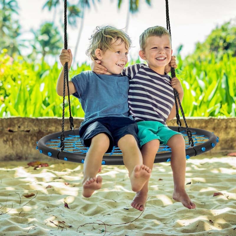 40'' Kids Round Spider Web Tree Saucer Swing Set