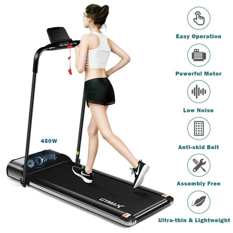 Ultra-thin Electric Folding Motorized Treadmill Walking Jogging Machine with LCD Monitor Low Noise